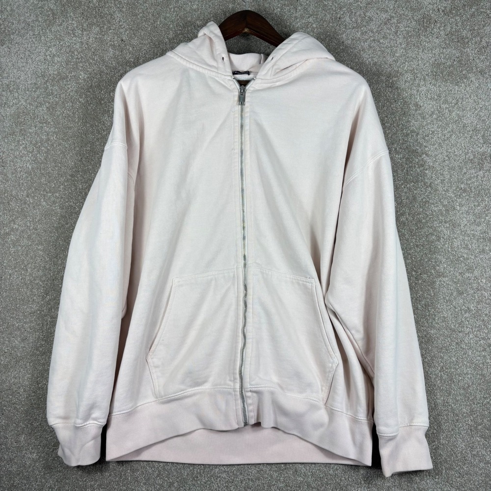 Brandy Melville Christy Oversized Zip Up Hoodie Light Pink One Size
